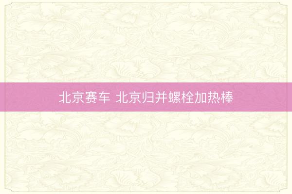 北京赛车 北京归并螺栓加热棒